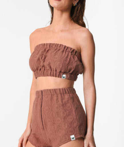 AMARANTOS STRAPLESS TOP CHOCO BROWN